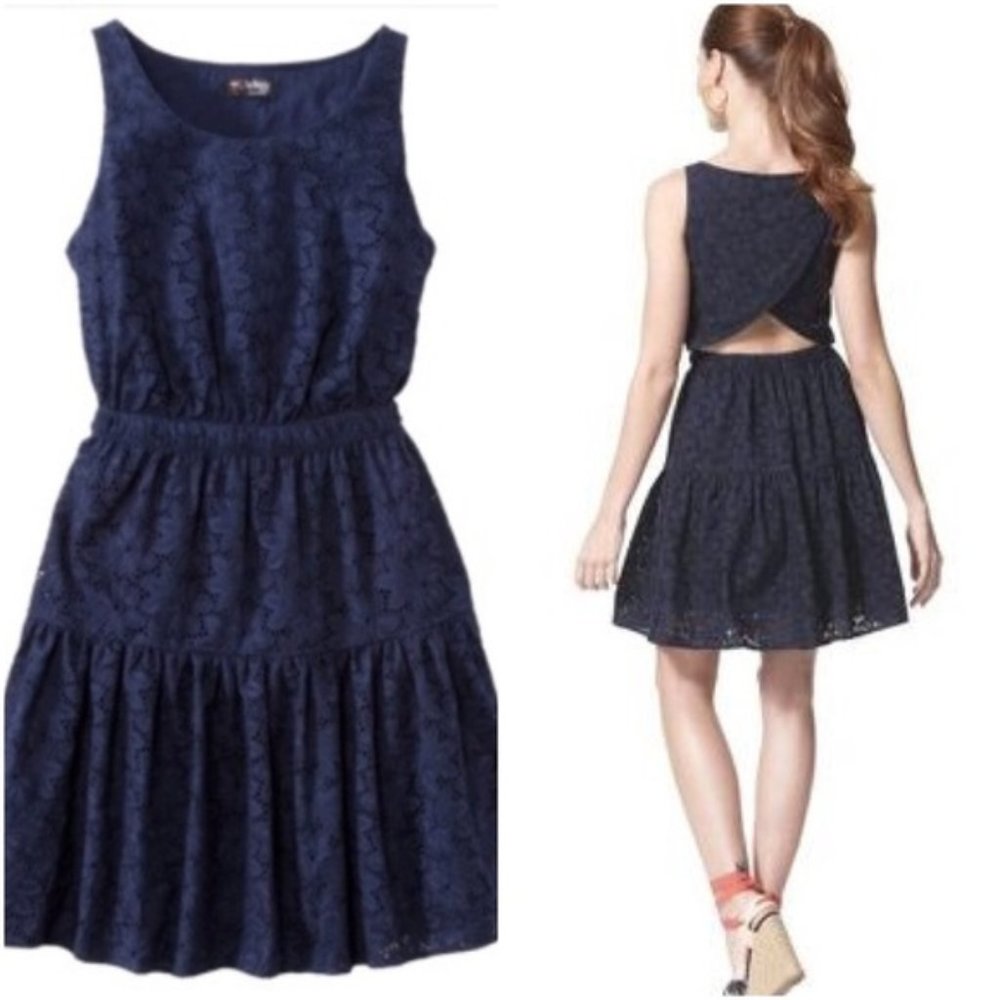 The Webster Navy Eyelet Dress Size S